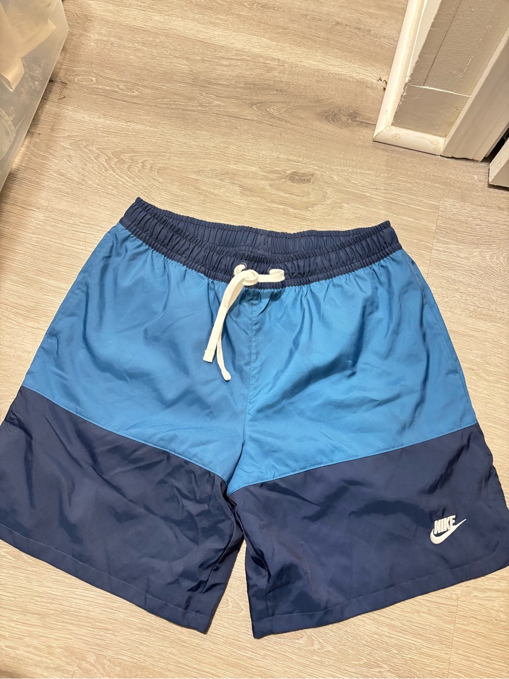 Nike Men’s Two-Tone Navy and Light Blue Swim Trunks